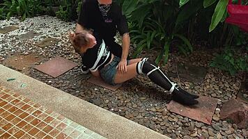 How should I punish her? By tickling those sexy bound feet?