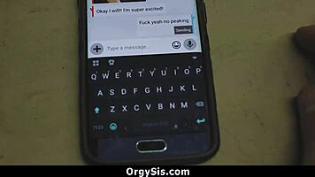 Pervert stepbrother tricks stepsis into blindfolded sex games. Orgy unfolds with wild doggystyle.