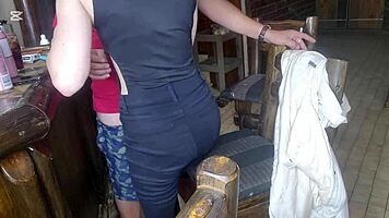 standing pussyjob sex with stepsis just teasing tip