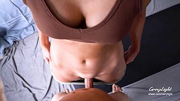 Hey, wanna see how stepmom caught me jerking and made me finish fast on her?