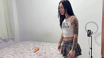 Riding the influencer's tight pink pussy