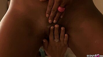 Small tits ebony girl misty stone seduces to first lesbian sex by her teen 18+ classmate