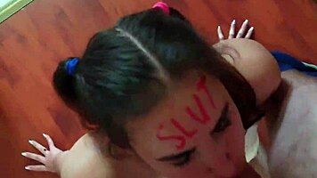 I Face Fuck This Lipstick Slut With Deepthroat Gagging And Spitting