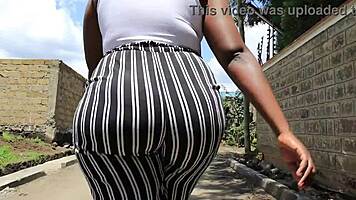 phat ass ebony bbw teen 18+ bent over in missionary with fat tits bouncing