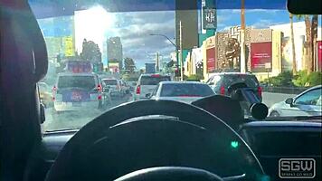 I gived road head to his big cock on las vegas boulevard, so wet!