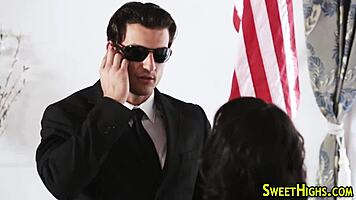 Teen 18+ Coed Gets Jizzy Mouth in Hardcore Office Encounter