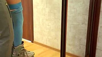 Skinny Girl Next Door With Ponytail Has Sex On Roller Skates