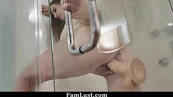 Stepsis Angel Ryder takes stepbro's cock and climaxes hard