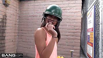 aria skye's tight asian pussy pounded outdoors