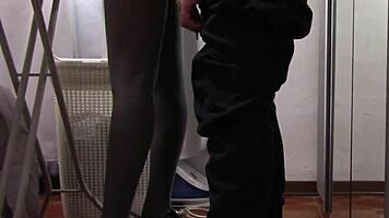 Hey, check out this MILF in pantyhose getting touched and fucked 😏
