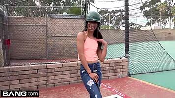 aria skye's tight asian pussy pounded outdoors