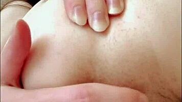 Anal Play with Talkative Russian Young 18+ Student in Black Stockings.