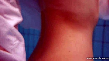 big natural tits babe lola enjoys underwater swimming in the pool