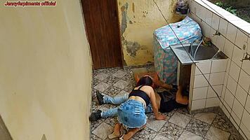 Hotwife Pays Plumber Sucking Cock While Husband Works