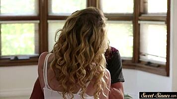 petite stepsister rides stepbros hard cock