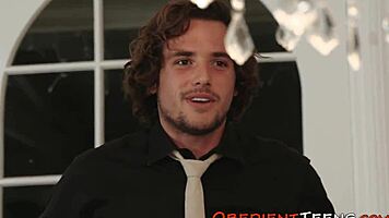 Dominated Latina teen takes facial