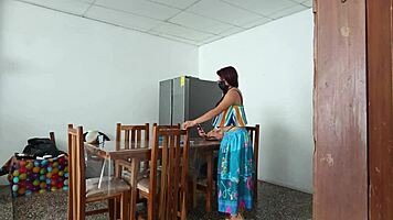 Sinful Maid Spreads Her Pretty Pussy Open!