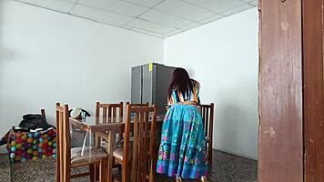 Sinful Maid Spreads Her Pretty Pussy Open!