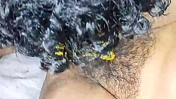 Licking Very Hot Desi Indian Bhabhi's Hairy Pussy With Moaning