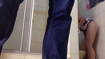 hot 18 year old finger fucks pussy sucking stepdaddies cock