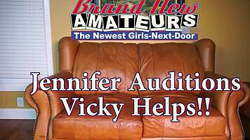 i watch brunette vicky and blonde jennifer give double bj and get jizzed all over