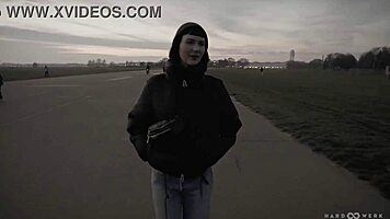 Hardwerk Asks to Bang Delfine in Striptease with Ripped Clothes.