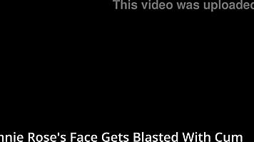 Minnie Rose's Face Blasted with Cum!