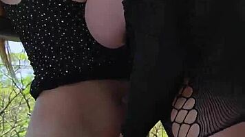 Fucking Hard With My Friend On The Balcony