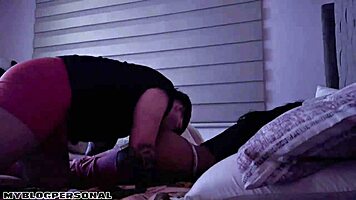 encuentro a la novia de mi hermano cansada despu�s del gym y termino follandomela, riding in cowgirl orgasm with big ass latina