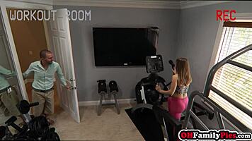 Naughty Petite Teen Paige Owens Rides Big Cock Deepthroat Blowjob During Gym Workout.