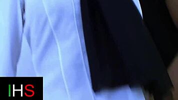 beautiful brunette enjoys intimate moment with facial finish