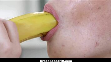 Thick Latina teen with braces getting fucked hard