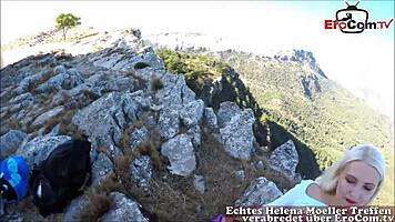 German blonde teen with sunglasses bangs outdoor, wow!
