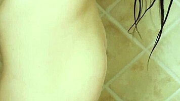 Skinny Teen Brunette's Shower Massage With Uncle