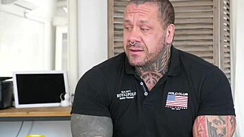 Tattooed Teen Blows Big Cock Before Shaved Pussy Sex