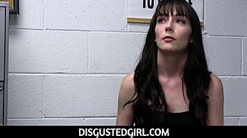 Mall officer punishes hot shoplifter with sex at work