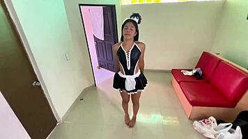 Maid offers juicy tip for cum-filled pussy