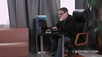 Sultry teen tempted by older teacher in reality scene.