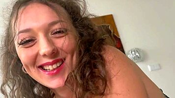 Big dick stretches cute teen 18+ Isabella De Laa's tight ass. She whimpers.