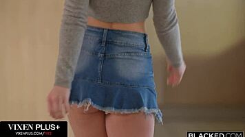 blacked petite blonde cheerleader kait deepthroats big black cock and fucks in missionary when bf's out, so hot! 🔥