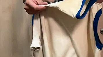 Maid in Uniform Teases with Pierced Nipples and Anal Play