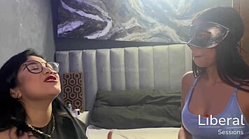 Skinny latina teen Sarah debuts in group swingers session