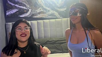 Skinny latina teen Sarah debuts in group swingers session