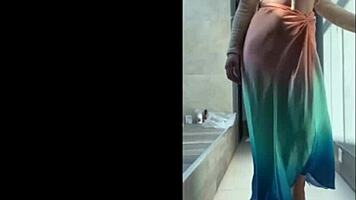 Fat curvy milf in cosplay costume gets tits sucked outdoors.