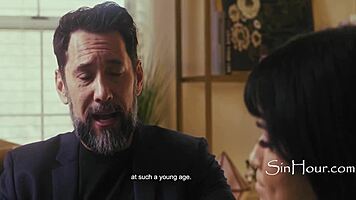 Butler blackmails newly orphaned 18 year old, she has no choice as custodian