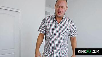 Hot blonde stepdaughter Maria Kazi trying different Halloween costumes