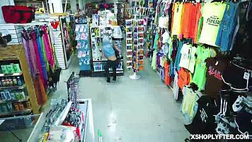 Tattoed teen gets doggystyle fucked in office, pussy rammed from behind