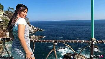 natural saggy tits latina beach suprised with anal sex by old german tourist at first date