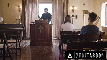 I seduced the pervert priest to fuck my virgin ass at work
