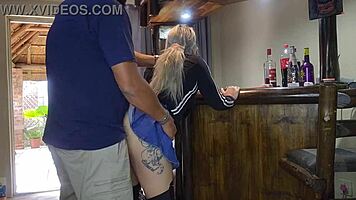 Cute Blonde Lifts Skirt For Quickie